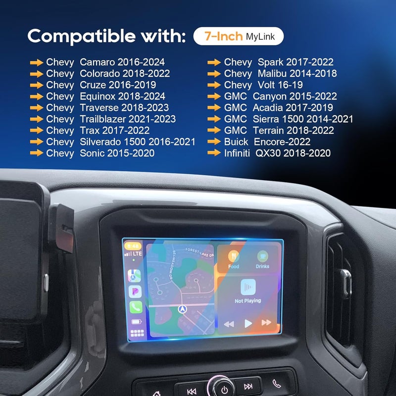 LFOTPP SILVERADO 1500 7 Inch 2014-2021 LTZ MyLink Car Navigation Screen Protector, [9H] Tempered Glass Infotainment Center Touch Display Screen Protector Anti Scratch High Clarity (7 Inch) - Image 3